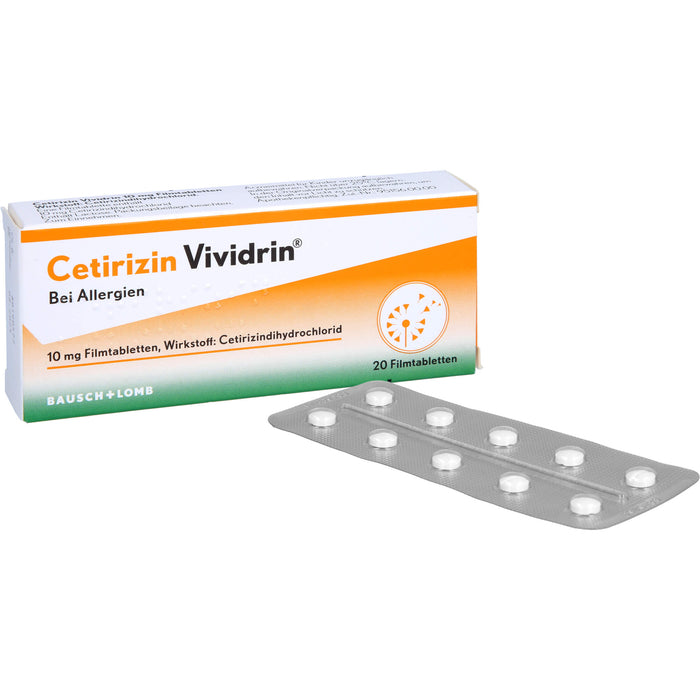 Cetirizin Vividrin 10 mg Filmtabletten, 20 pc Tablettes