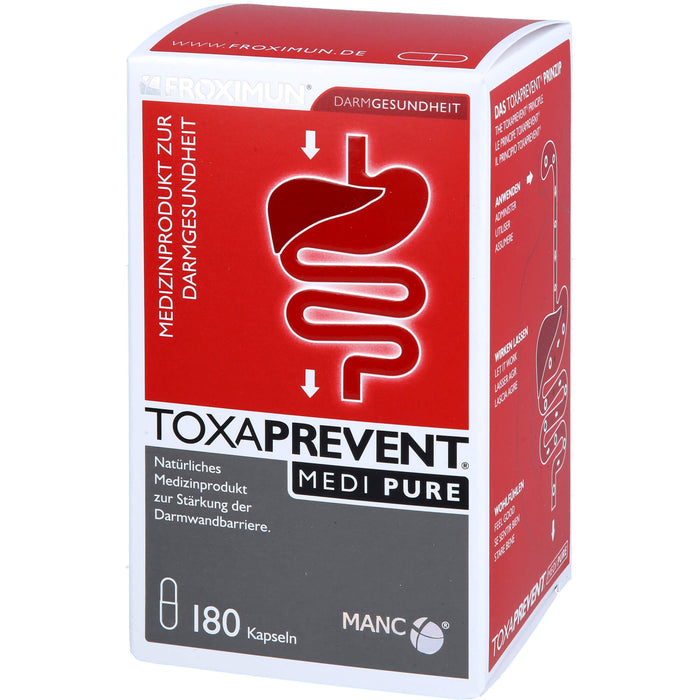 FROXIMUN Toxaprevent medi pure zur Stärkung der Darmwandbarriere, 180 pcs. Capsules