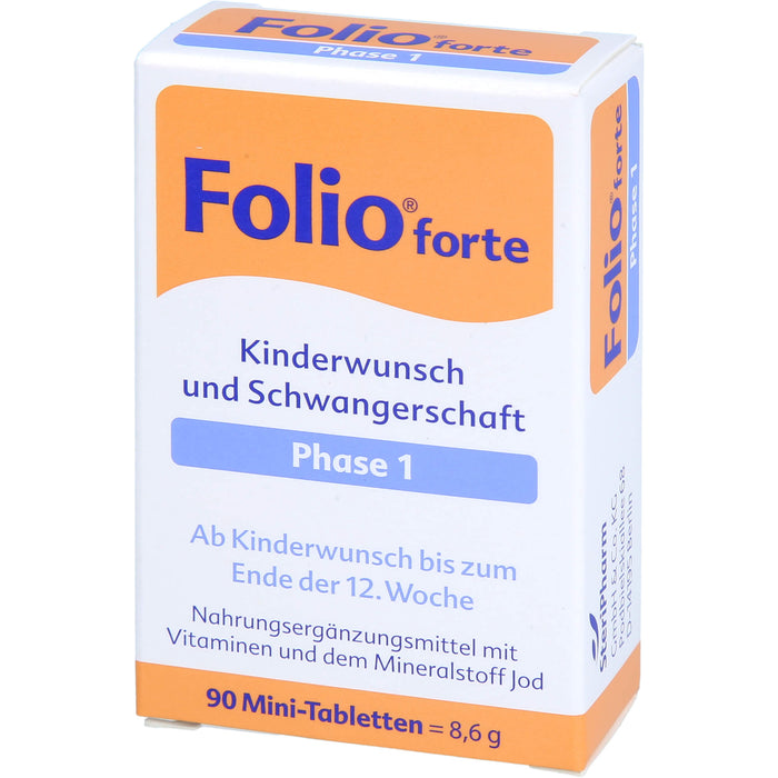 Folio forte Kinderwunsch und Schwangerschaft Phase 1 Tabletten, 90 pc Tablettes