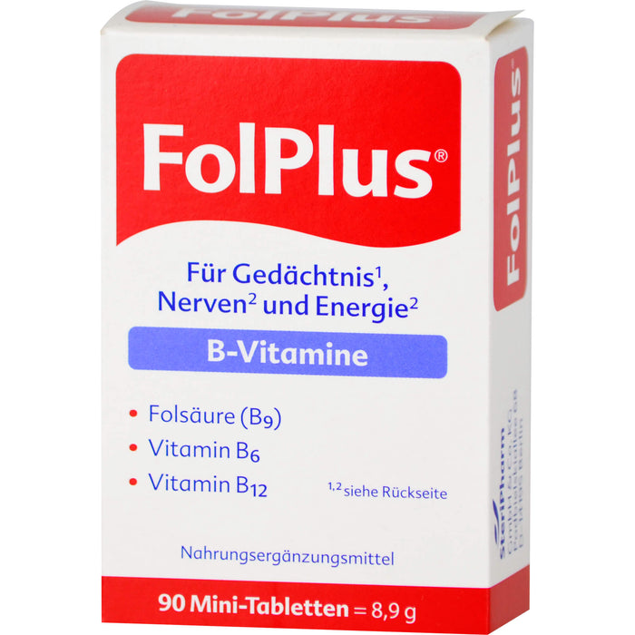 FolPlus Mini-Tabletten für Gedächtnis, Nerven und Energie, 90 pcs. Tablets