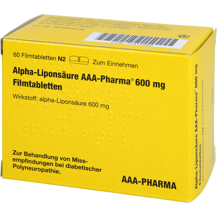 Alpha-Liponsäure AAA-Pharma 600 mg Filmtabletten, 60 pcs. Tablets