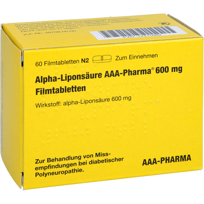 Alpha-Liponsäure AAA-Pharma 600 mg Filmtabletten, 60 pc Tablettes