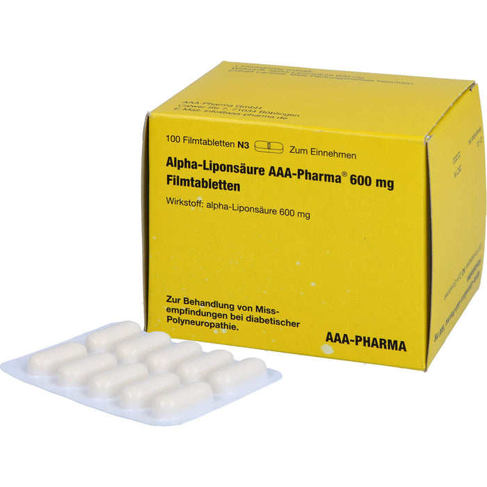 Alpha-Liponsäure AAA-Pharma 600 mg Filmtabletten, 100 pcs. Tablets