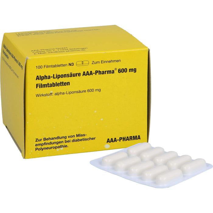 Alpha-Liponsäure AAA-Pharma 600 mg Filmtabletten, 100 St. Tabletten