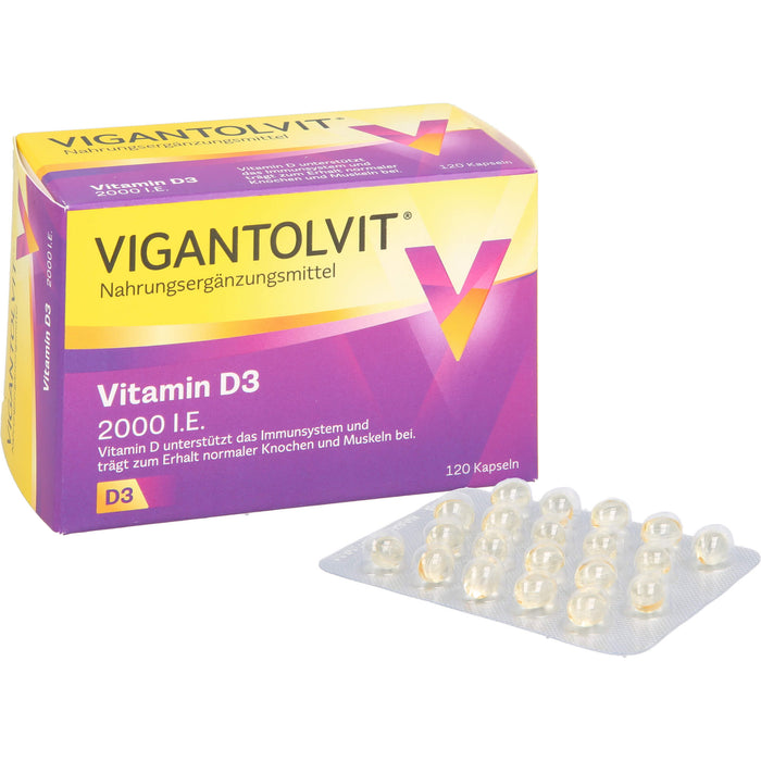 VIGANTOLVIT Vitamin D3 2000 I.E. Kapseln, 120 pc Capsules