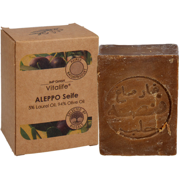 Vitalife Aleppo Seife zur Reinigung und Pflege von sensibler und trockener Haut, 1 pcs. bar of soap