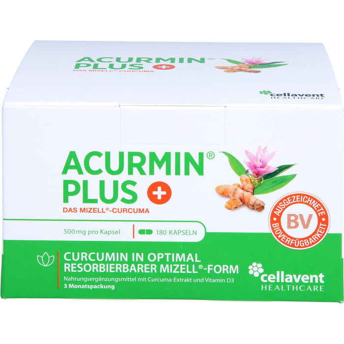 ACURMIN Plus Mizell-Curcuma Kapseln, 180 pcs. Capsules