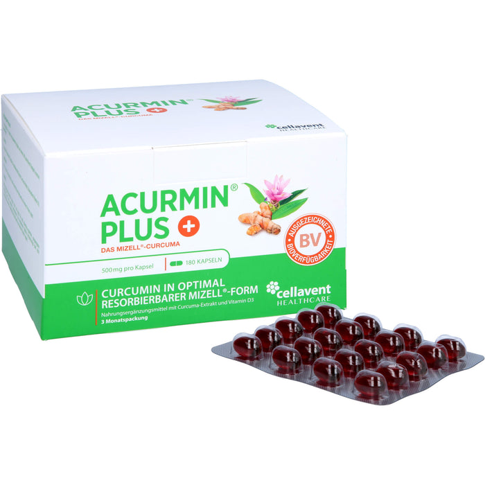 ACURMIN Plus Mizell-Curcuma Kapseln, 180 pc Capsules