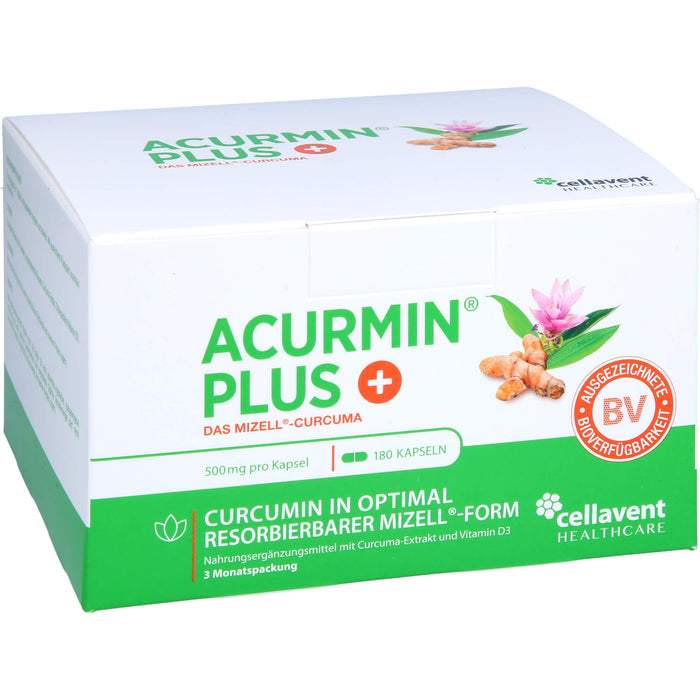 ACURMIN Plus Mizell-Curcuma Kapseln, 180 pc Capsules