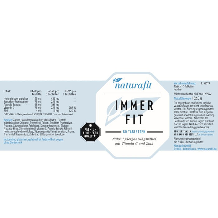 naturafit Immerfit Tabletten, 80 St. Tabletten