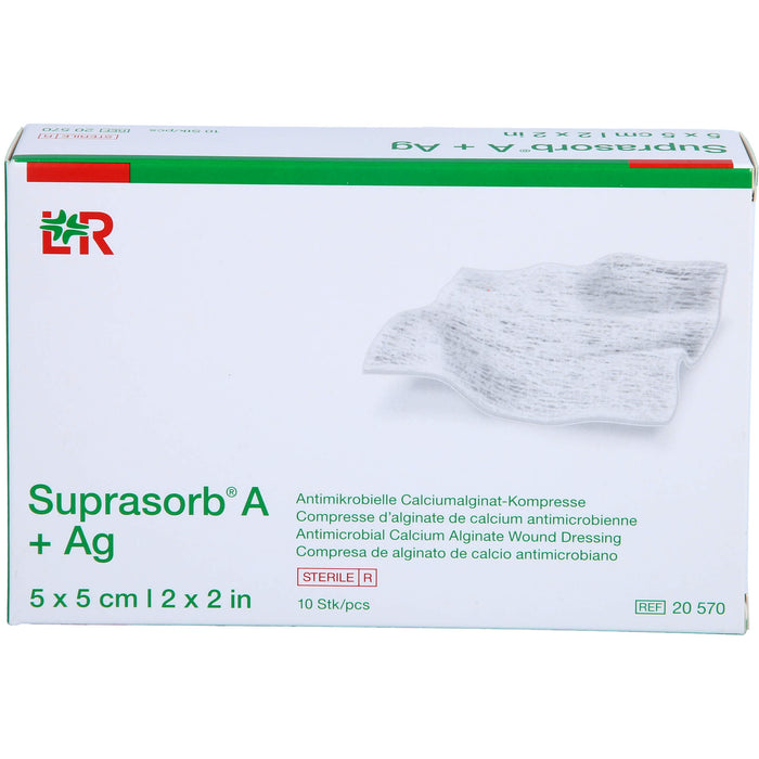 SUPRASORB A+Ag Antimik.Cal.Alginat Kompr.5x5cm, 10 St KOM