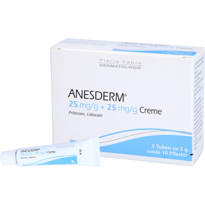 ANESDERM Set Creme Tuben sowie Pflaster, 25 g Creme