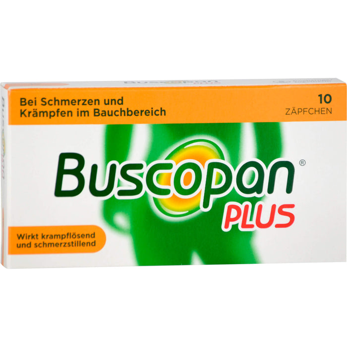 Buscopan plus 10 mg/800 mg Emra Zäpfchen bei Schmerzen und Krämpfen im Bauchbereich, 10 pcs. Suppositories