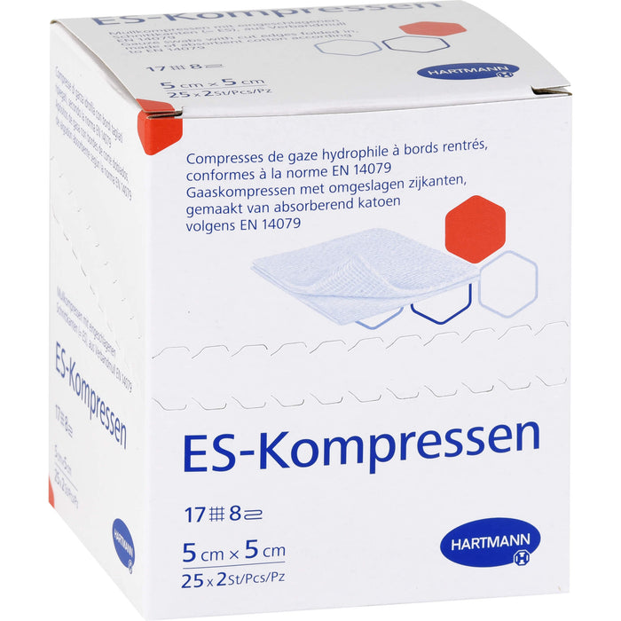 ES-KOMPRESSEN steril 5x5 cm 8fach, 50 pcs. Compresses