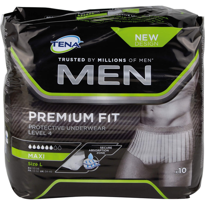 TENA Men Level 4 Premium Fit Prot. Underwear Gr. L, 10 pc Dépôts