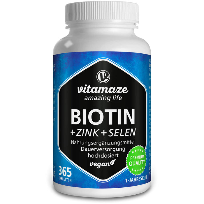 vitamaze Biotin + Zink + Selen Tabletten, 365 pc Tablettes