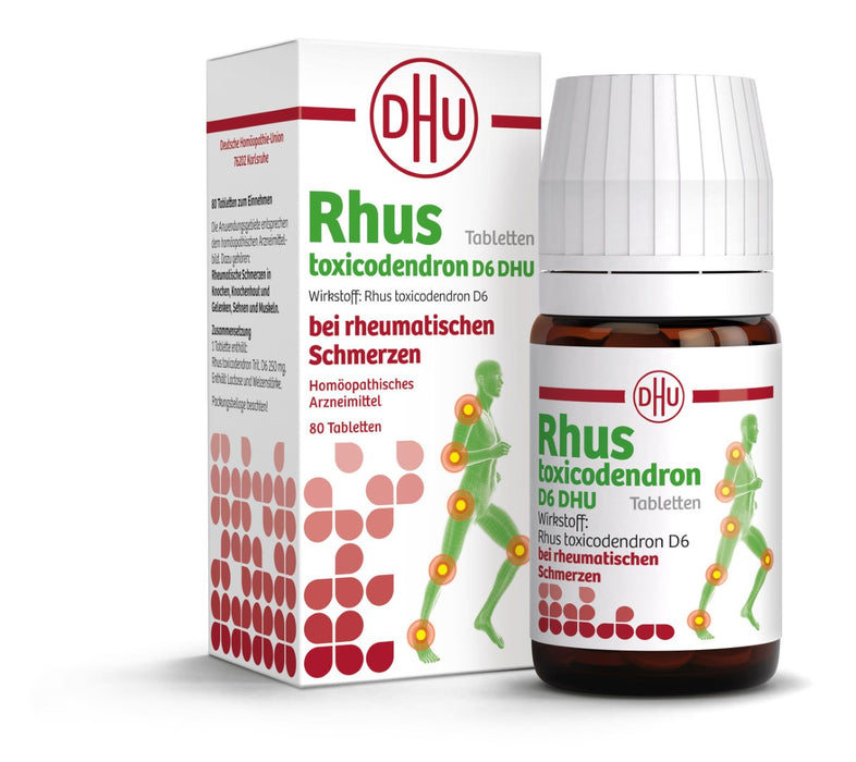 DHU Rhus toxicodendron D6 bei rheumatischen Schmerzen – geschmacksneutral, 80 pc Tablettes