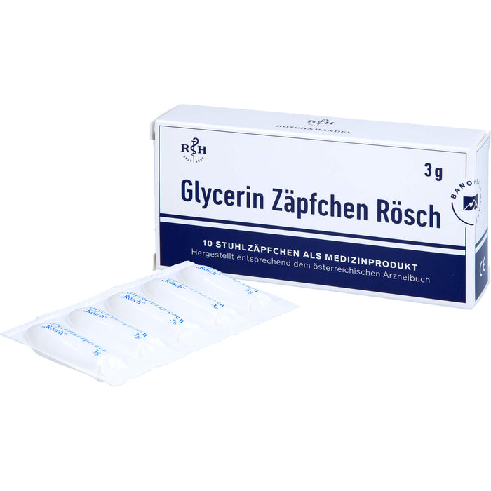 Glycerin Zäpfchen Rösch, 10 St. Zäpfchen