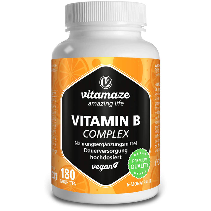 Vitamaze Vitamin B-Complex hochdosierte vegane Tabletten, 180 St. Tabletten