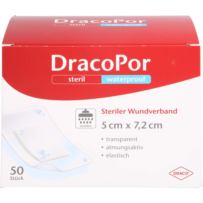 DRACOPOR waterproof Wundverband 5x7,2 cm steril, 50 St PFL