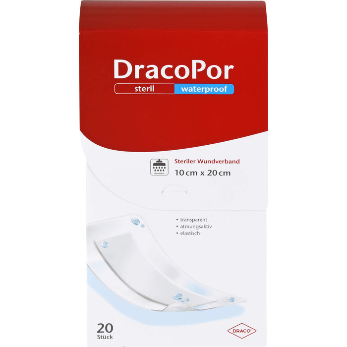 DRACOPOR waterproof Wundverband 10x20 cm steril, 20 St PFL