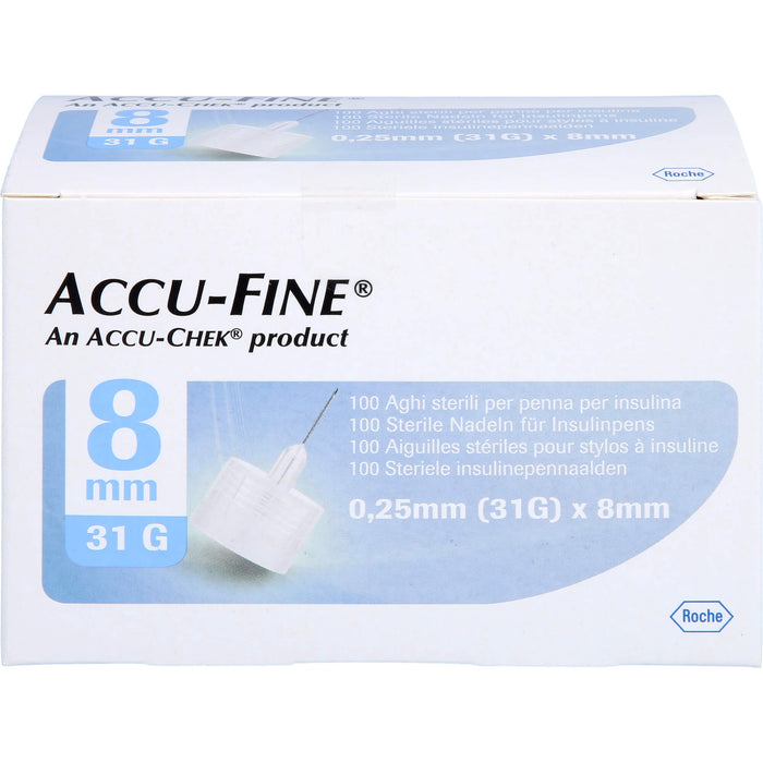 ACCU-FINE Sterile Nadeln für Insulinpens 8 mm, 100 St KAN