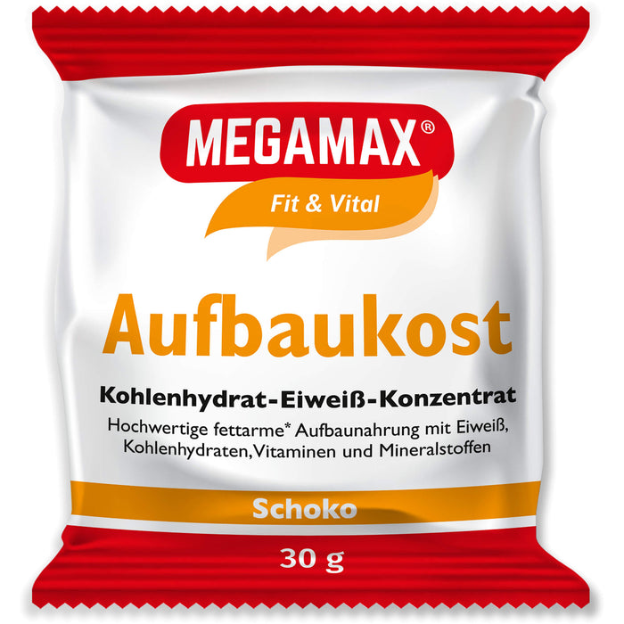 MEGAMAX Fit & Vital Aufbaukost Kohlenhydrat-Eiweiß-Konzentrat Schoko-Geschmack, 30 g Powder