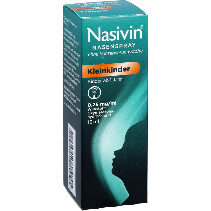 Nasivin Nasenspray ohne Konservierungsstoffe für Kleinkinder, 10 ml Lösung