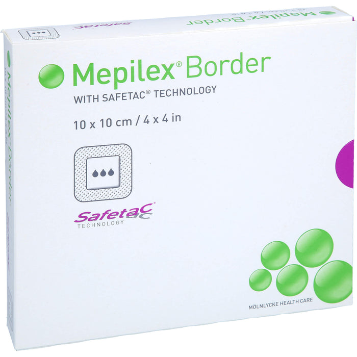 MEPILEX 10x10 cm Border Schaumverband, 5 St VER