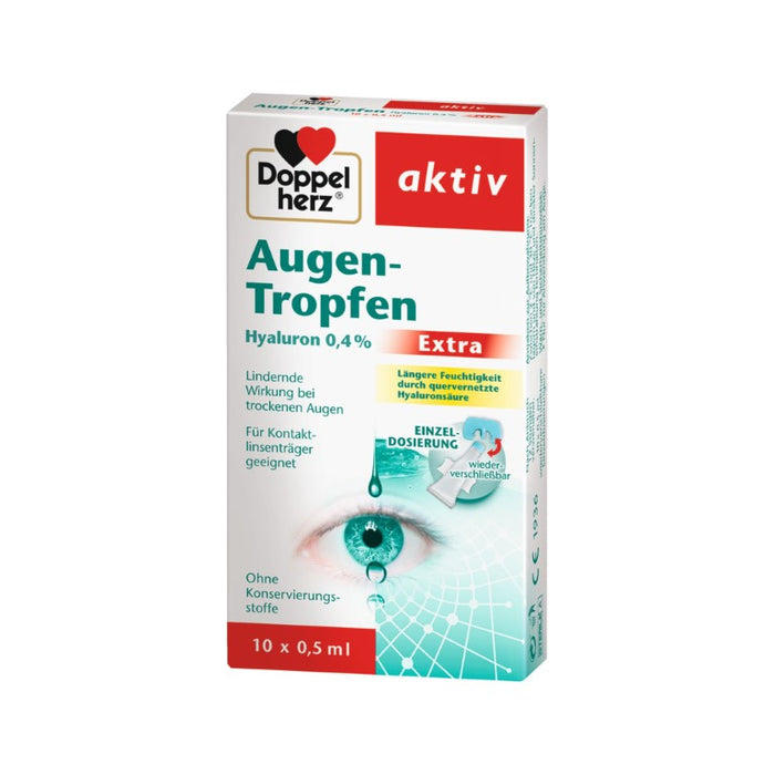 Doppelherz Augen-Tropfen Hyaluron 0,4% Extra, 10X0.5 ml TRO