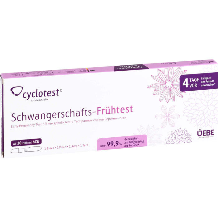 cyclotest Schwangerschafts-Frühtest 10 mlU/ml, 1 pcs. Test