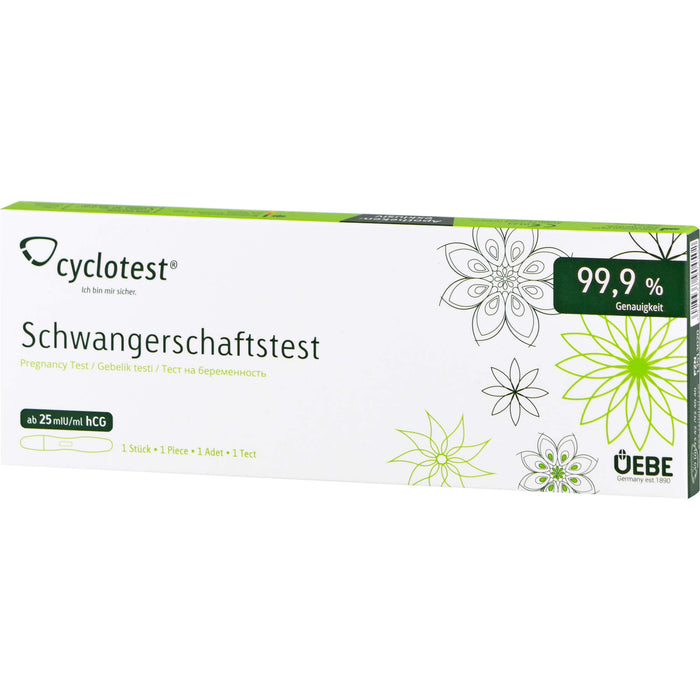 cyclotest Schwangerschaftstest ab 25 mlU/ml hCG, 1 St. Test