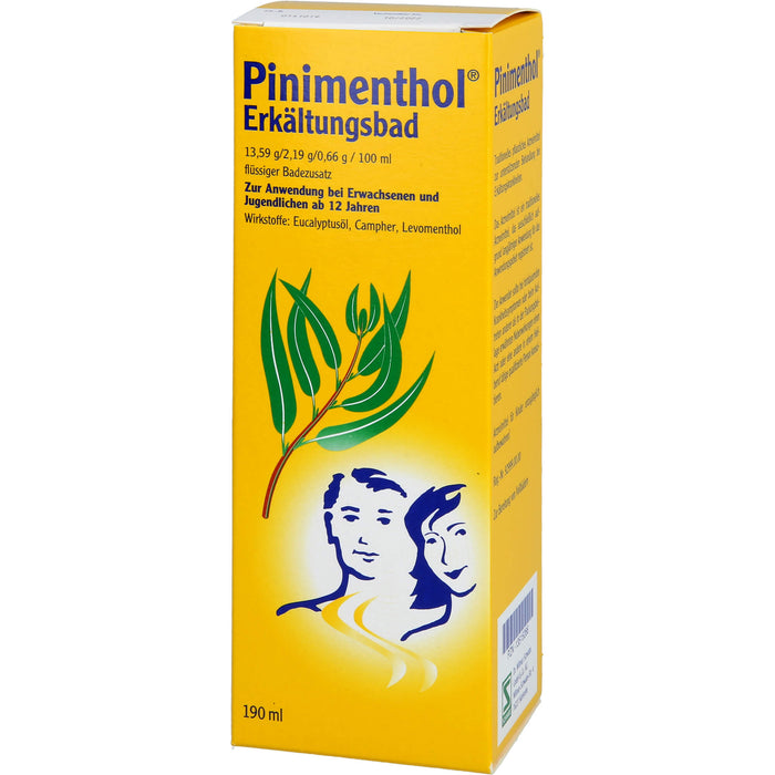 Pinimenthol Erkältungsbad mit Eucalyptusöl ab 12 Jahren, 190 ml Lösung