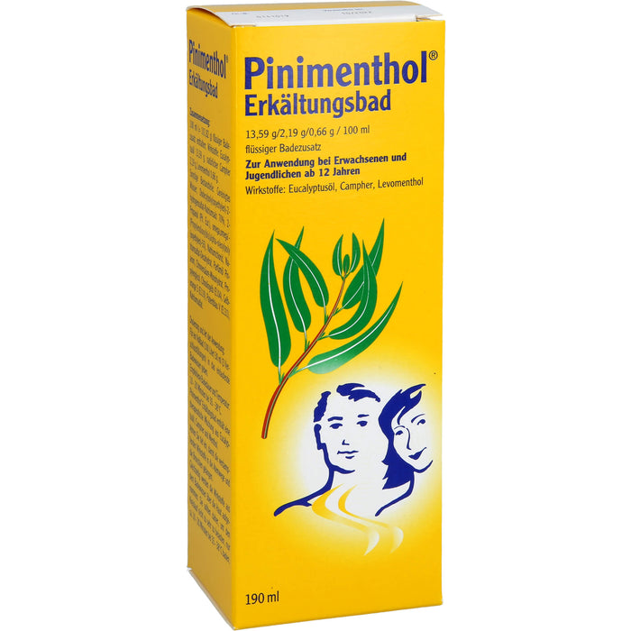 Pinimenthol Erkältungsbad mit Eucalyptusöl ab 12 Jahren, 190 ml Lösung