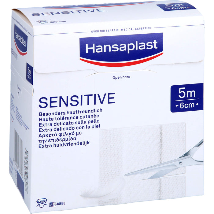 Hansaplast Sensitive 5 m x 6 cm Pflaster, 1 pc Pansement