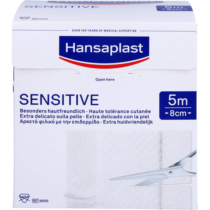 Hansaplast Sensitive 5 m x 8 cm Rolle, 1 pcs. Patch