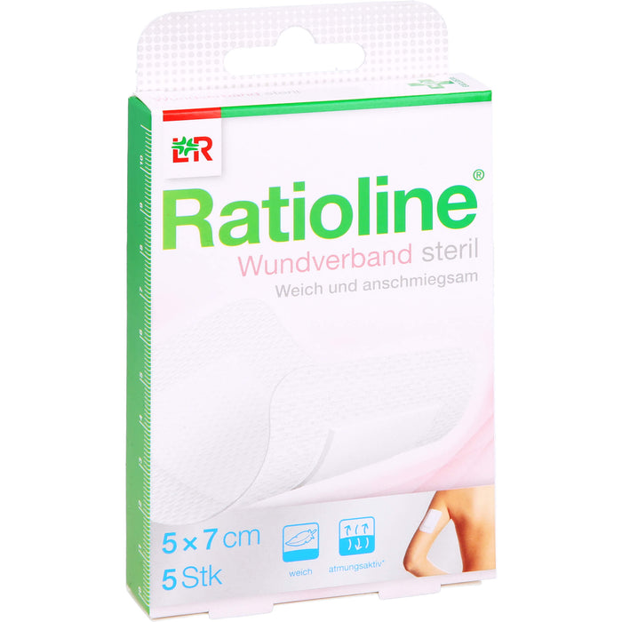 Ratioline Wundverband 7x5 cm steril, 5 pcs. Wound dressings