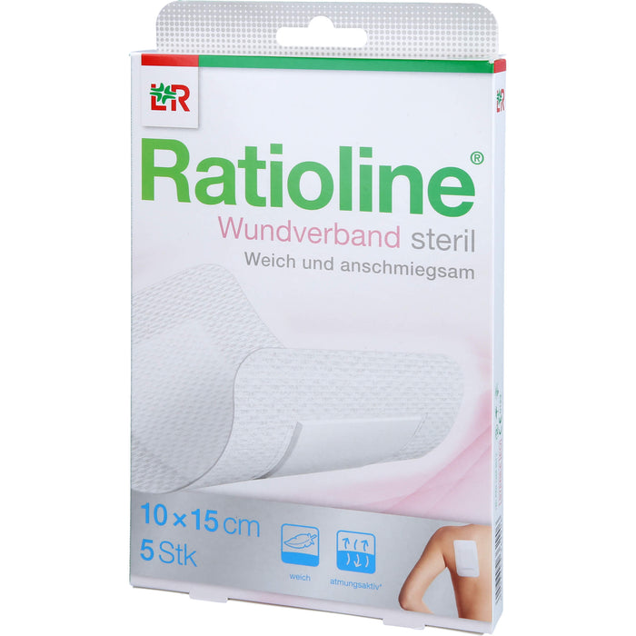 Ratioline Wundverband 15x10 cm steril, 5 pcs. Wound dressings