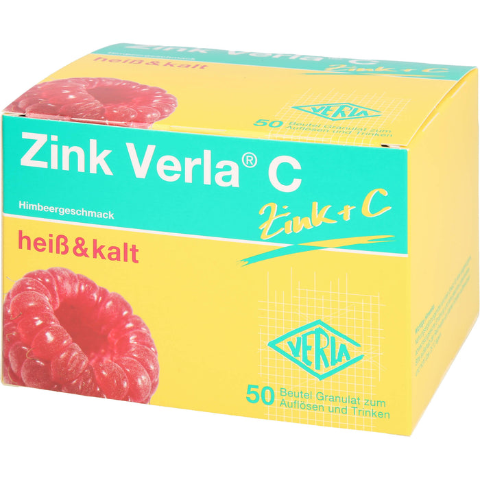 Zink Verla C Himbeer-Geschmack heiß & kalt Granulat, 50 pc Sachets