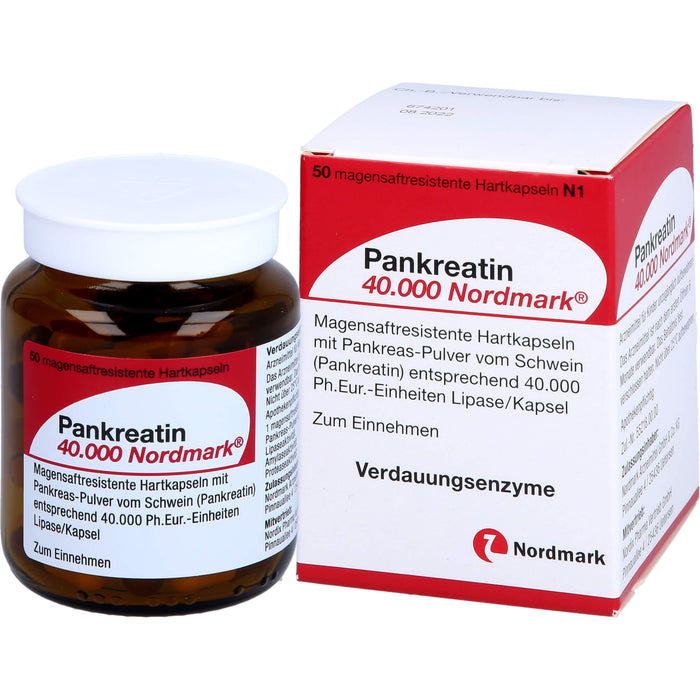 Pankreatin 40.000 Nordmark, Magensaftresistente Hartkapseln, 50 St HKM