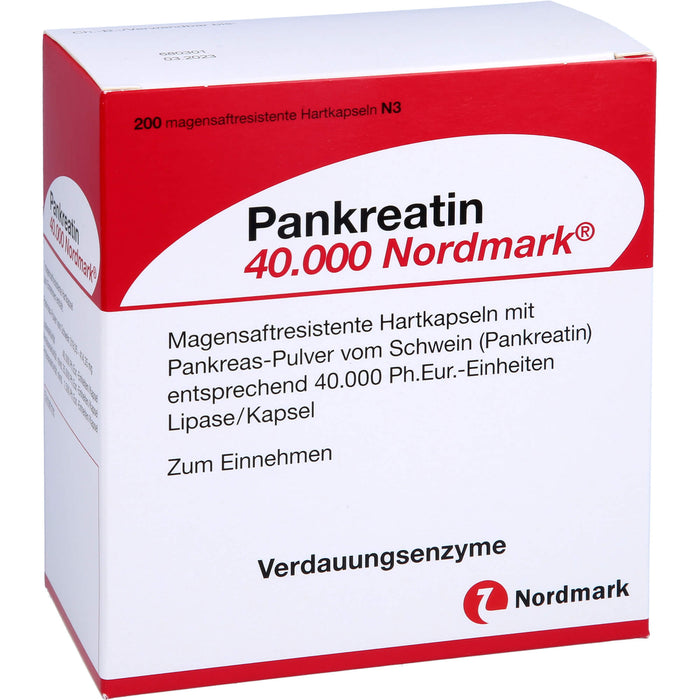 Pankreatin 40.000 Nordmark Hartkapseln Verdauungsenzyme, 200 pc Capsules