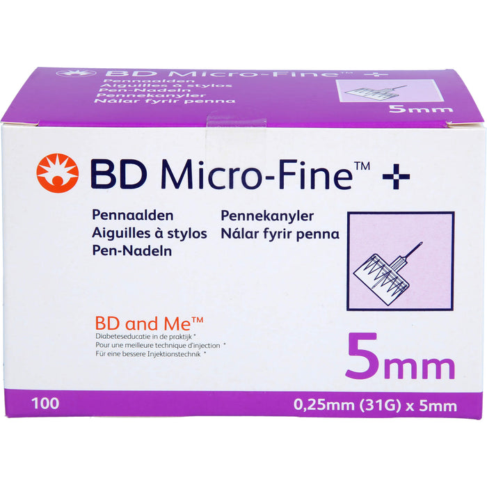 BD MICRO-FINE+ 5 Nadeln 0,25x5 mm, 100 St KAN