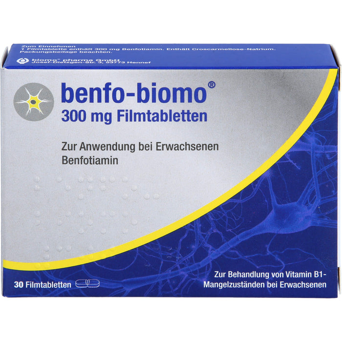 benfo-biomo 300 mg Filmtabletten bei Vitamin B1-Mangelzuständen, 30 pcs. Tablets