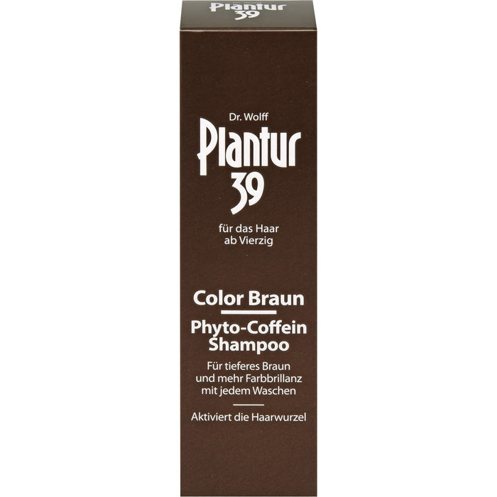 Plantur 39 Color Braun Phyto-Coffein-Shampoo für tieferes Braun und mehr Farbbrillanz mit jedem Waschen, 250 ml Shampoing