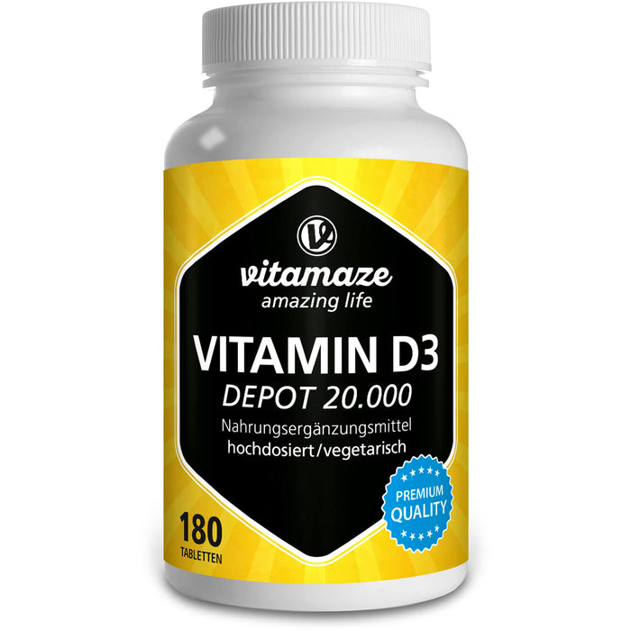 VISPURA Vitamin D3 Depot 20.000 Tabletten, 180 pcs. Tablets