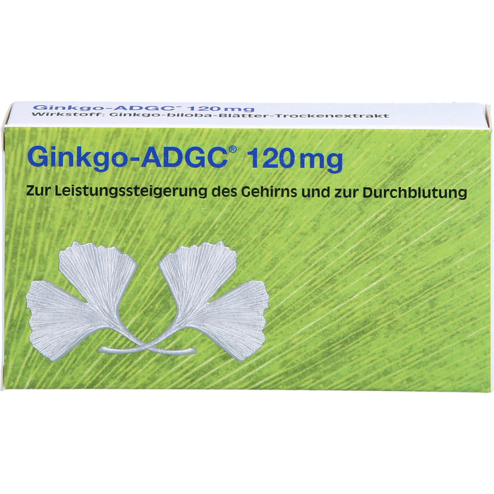 Ginkgo-ADGC 120 mg Filmtabletten zur Leistungssteigerung des Gehirns und zur Durchblutung, 20 pc Tablettes