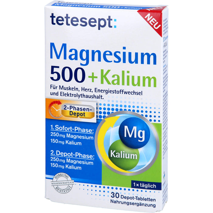 tetesept Magnesium 500+Kalium, 30 St TAB