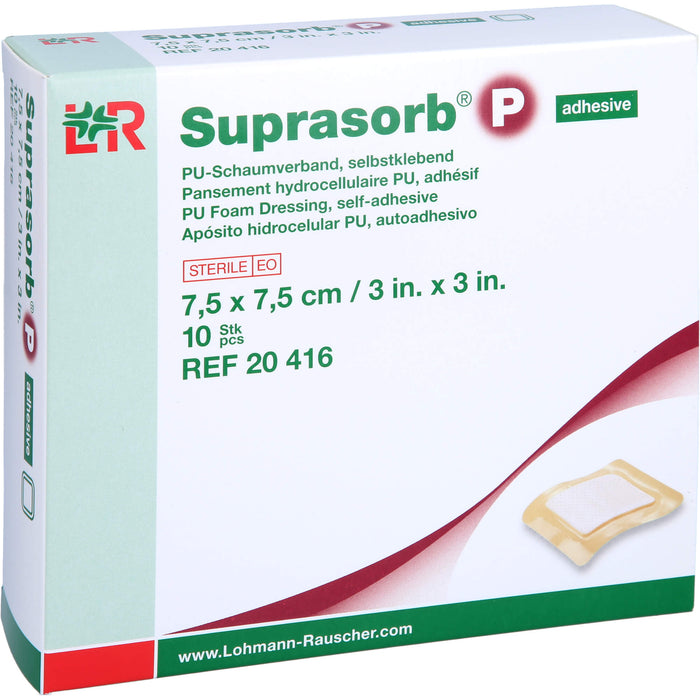 SUPRASORB P PU-Schaumv.7,5x7,5 cm selbstklebend, 10 St VER