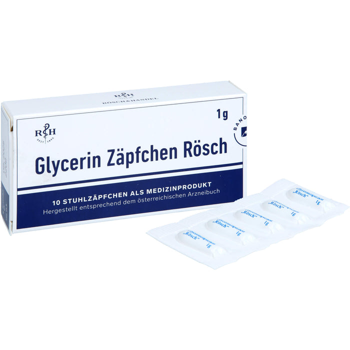 Glycerin Zäpfchen Rösch 1 g gegen Verstopfung, 10 pcs. Suppositories