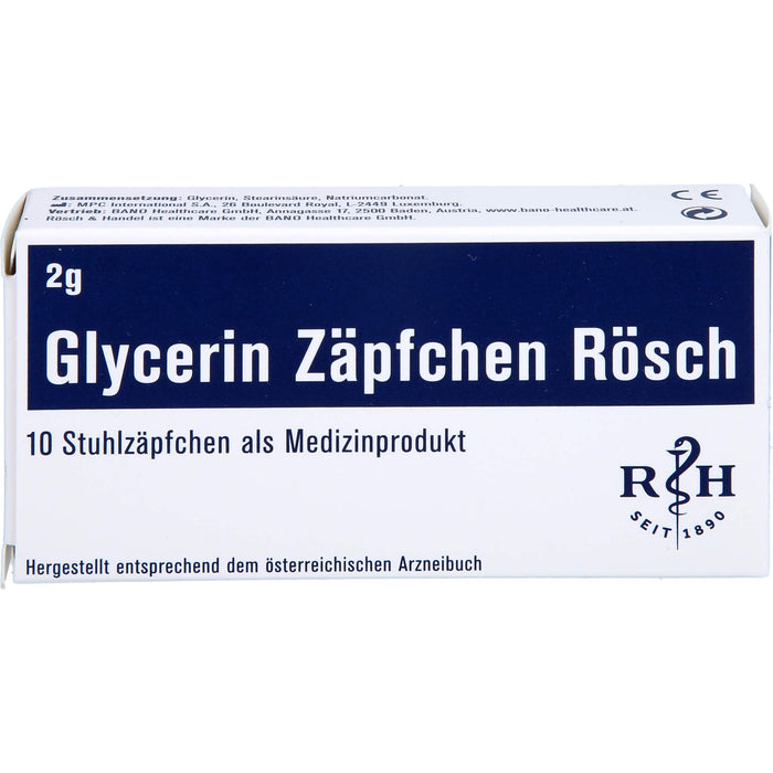 Glycerin Zäpfchen Rösch 1 g gegen Verstopfung, 10 St. Zäpfchen